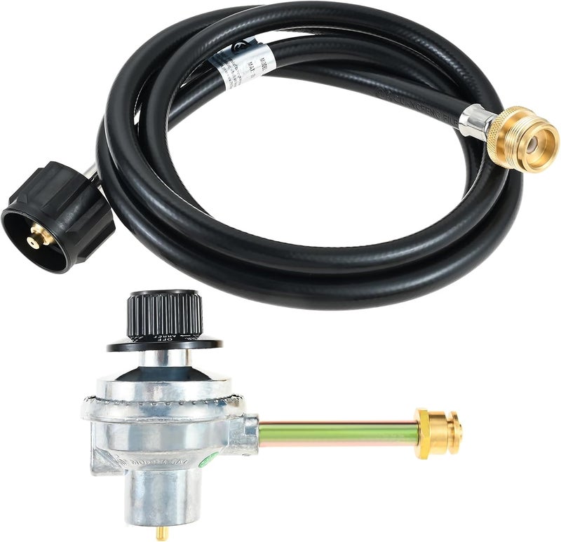 DRELD 29102349 Grill Regulator Control Valve with 6FT Propane Hose Adapter, Compatible with Charbroil Grill2Go X200 Portable TRU - Infrared Liquid Propane Gas Grill 2012 29103224A - Image 1